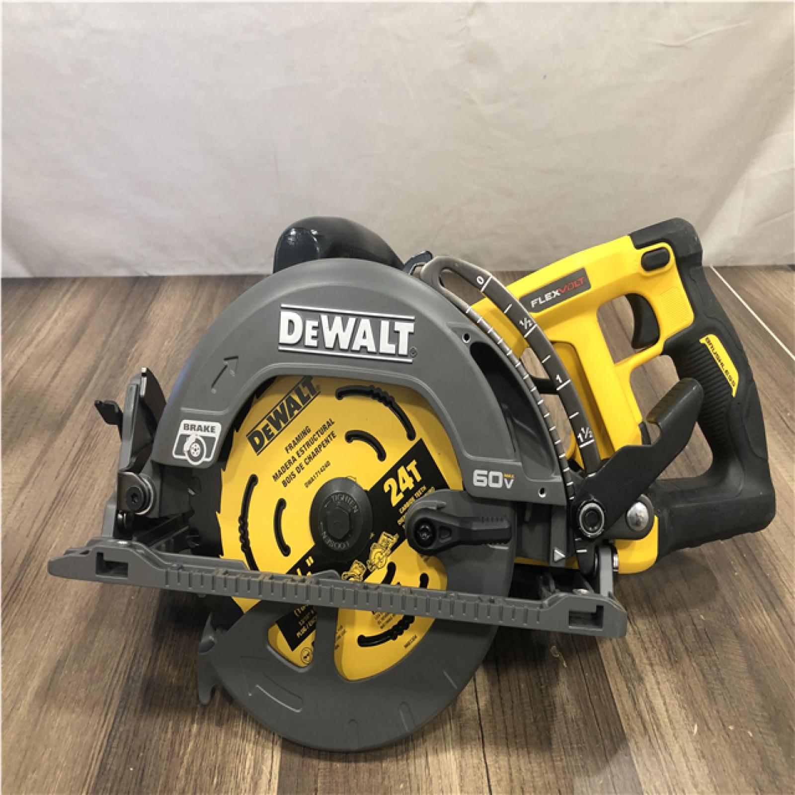 AS-IS DEWALT FLEXVOLT 60V MAX Cordless Brushless 7-1/4 in. Wormdrive Style Circular Saw (Tool Only)