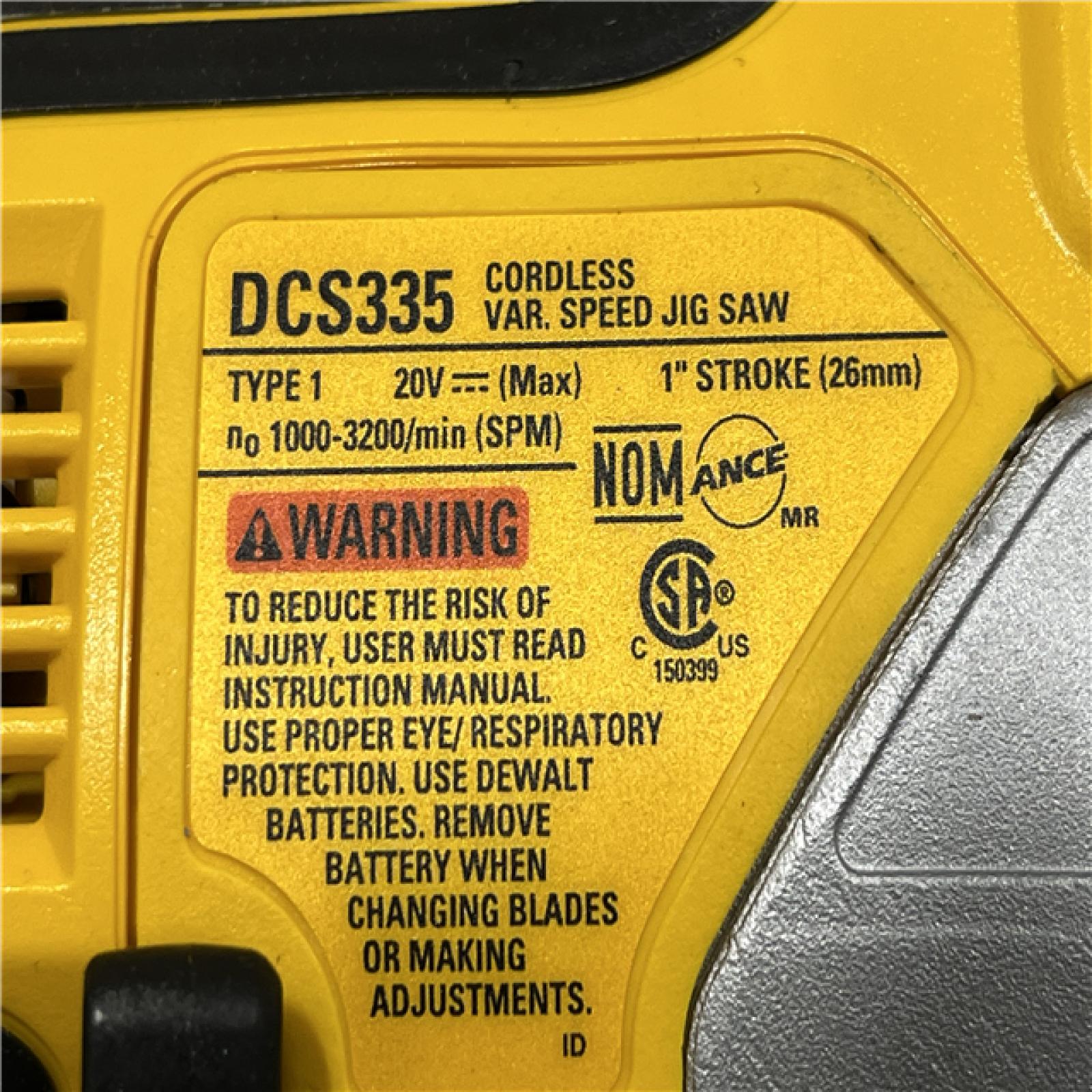 AS-IS DEWALT 20V MAX XR Cordless Barrel Grip Jigsaw (Tool Only)