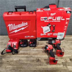 HOUSTON LOCATION - AS-IS (APPEARS LIKE NEW) MILWAUKEE M18 FUEL 18V Lithium-Ion Brushless Cordless Hammer Drill and Impact Driver Combo Kit (2-Tool) with 2 Batteries