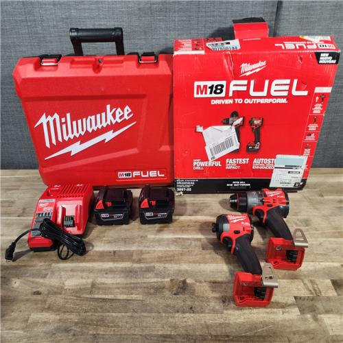 HOUSTON LOCATION - AS-IS (APPEARS LIKE NEW) MILWAUKEE M18 FUEL 18V Lithium-Ion Brushless Cordless Hammer Drill and Impact Driver Combo Kit (2-Tool) with 2 Batteries