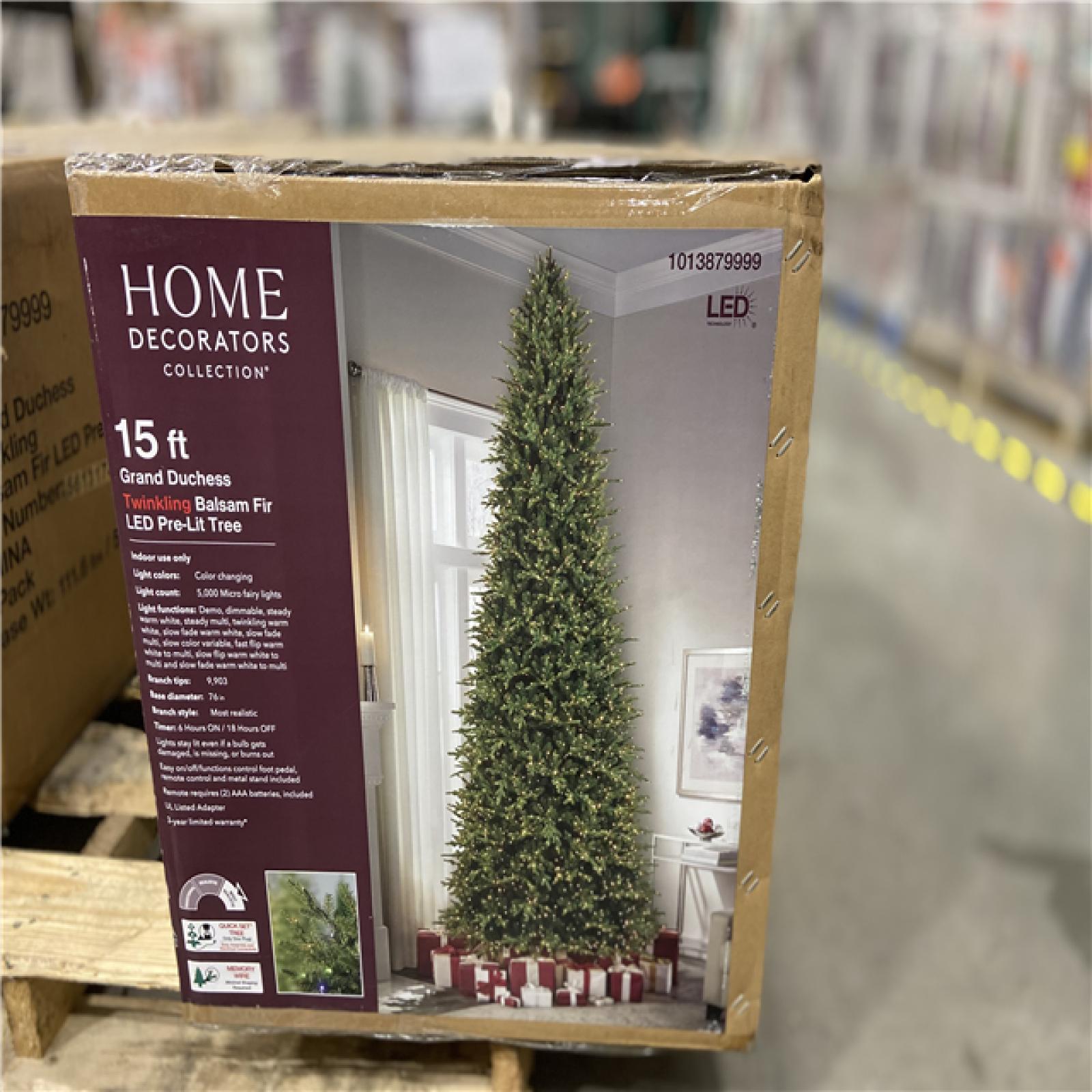 DALLAS LOCATION - 15FT Grand Douches Twinkling Balsam Fir LED Pre- Lit Tree