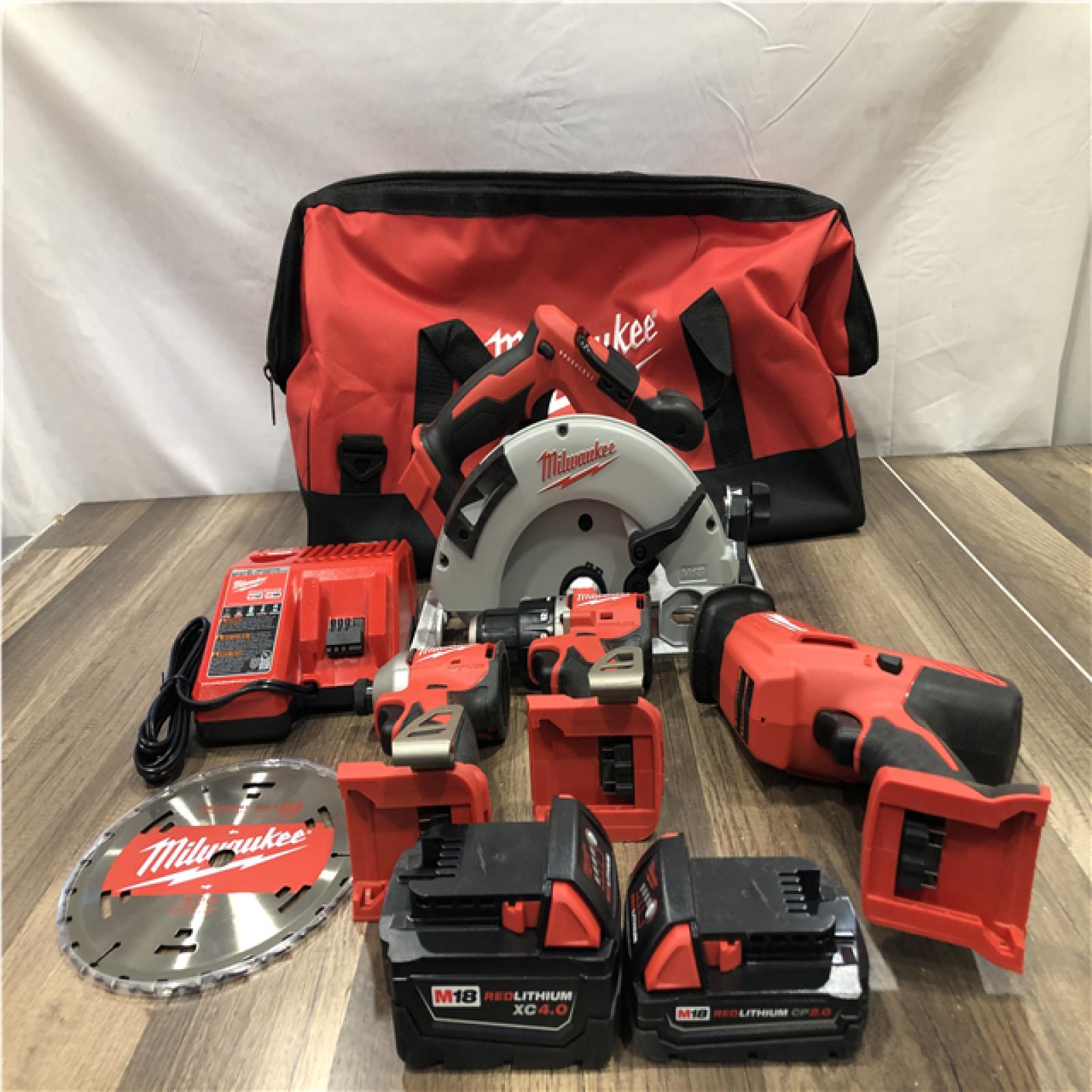 AS-IS Milwaukee M18 Cordless Brushless 4 Tool Combo Kit