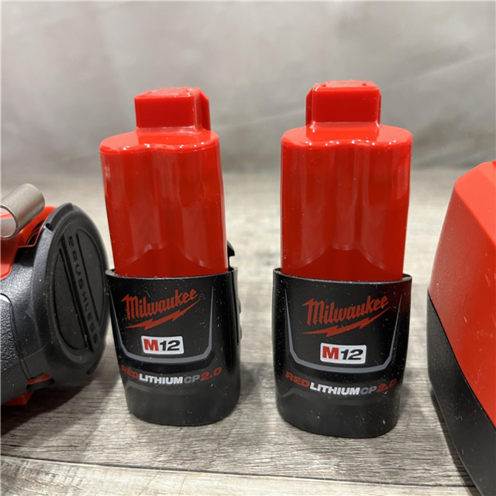 AS-IS Milwaukee 12-Volt Lithium-Ion Brushless Cordless Subcompact Brushless Drill Driver Kit