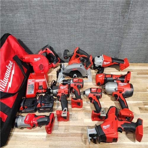 HOUSTON LOCATION - AS-IS Milwaukee 10 Tool Combo Kit W/ (2) Battery & Charger