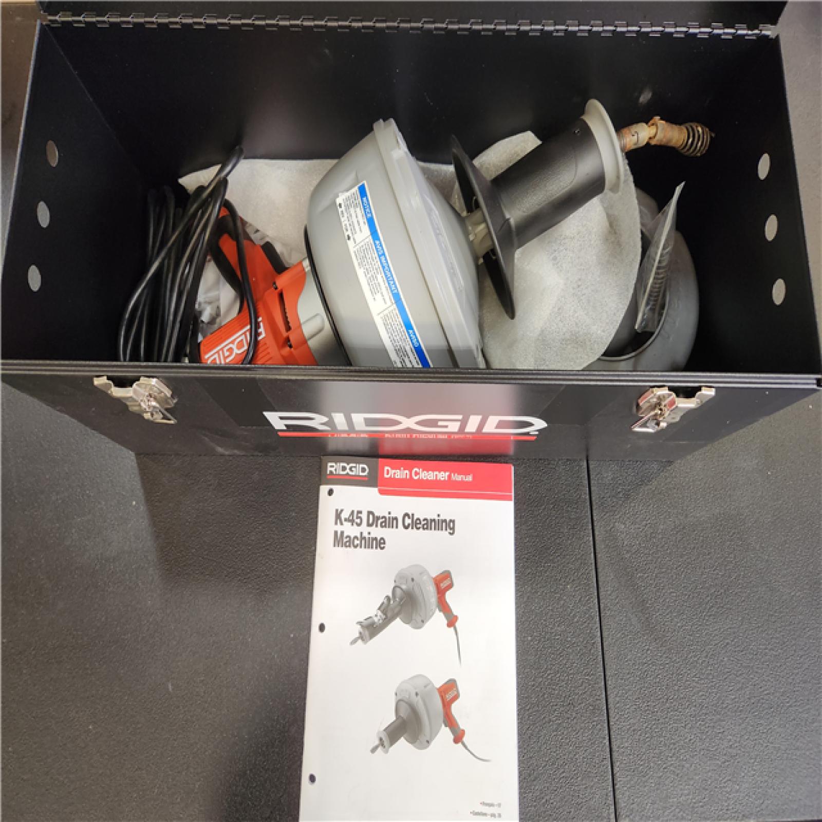 Phoenix RIDGID K-45 120V Auto-Feed Drain Cleaning Machine with C-1IC and C-6 Cables  Tool Set  and Carrying Case