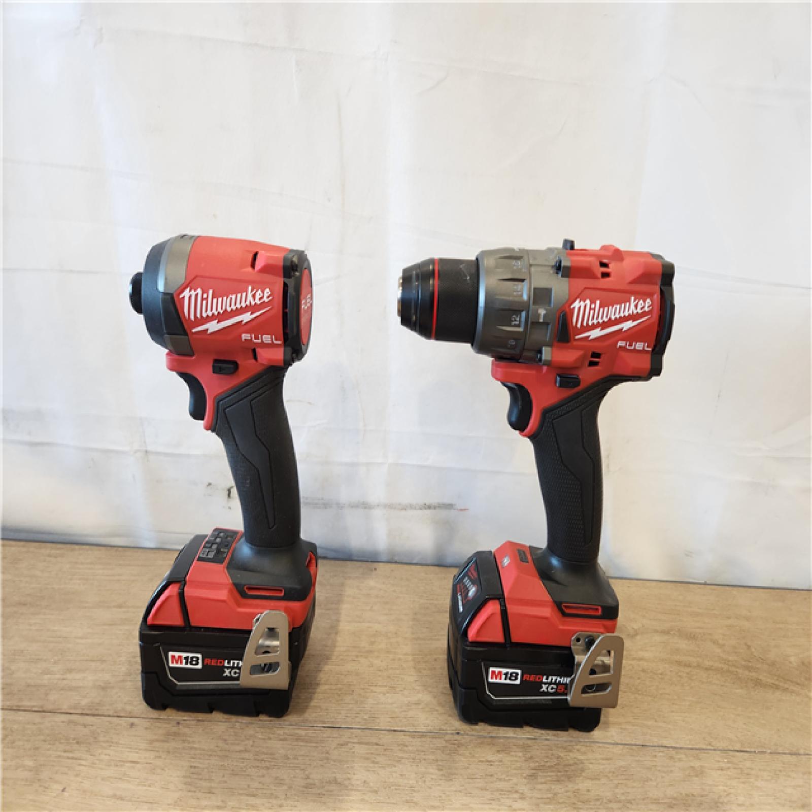 AS-IS- Milwaukee FUEL 18V Lithium-Ion Brushless Cordless Hammer Drill and Impact Driver Combo Kit