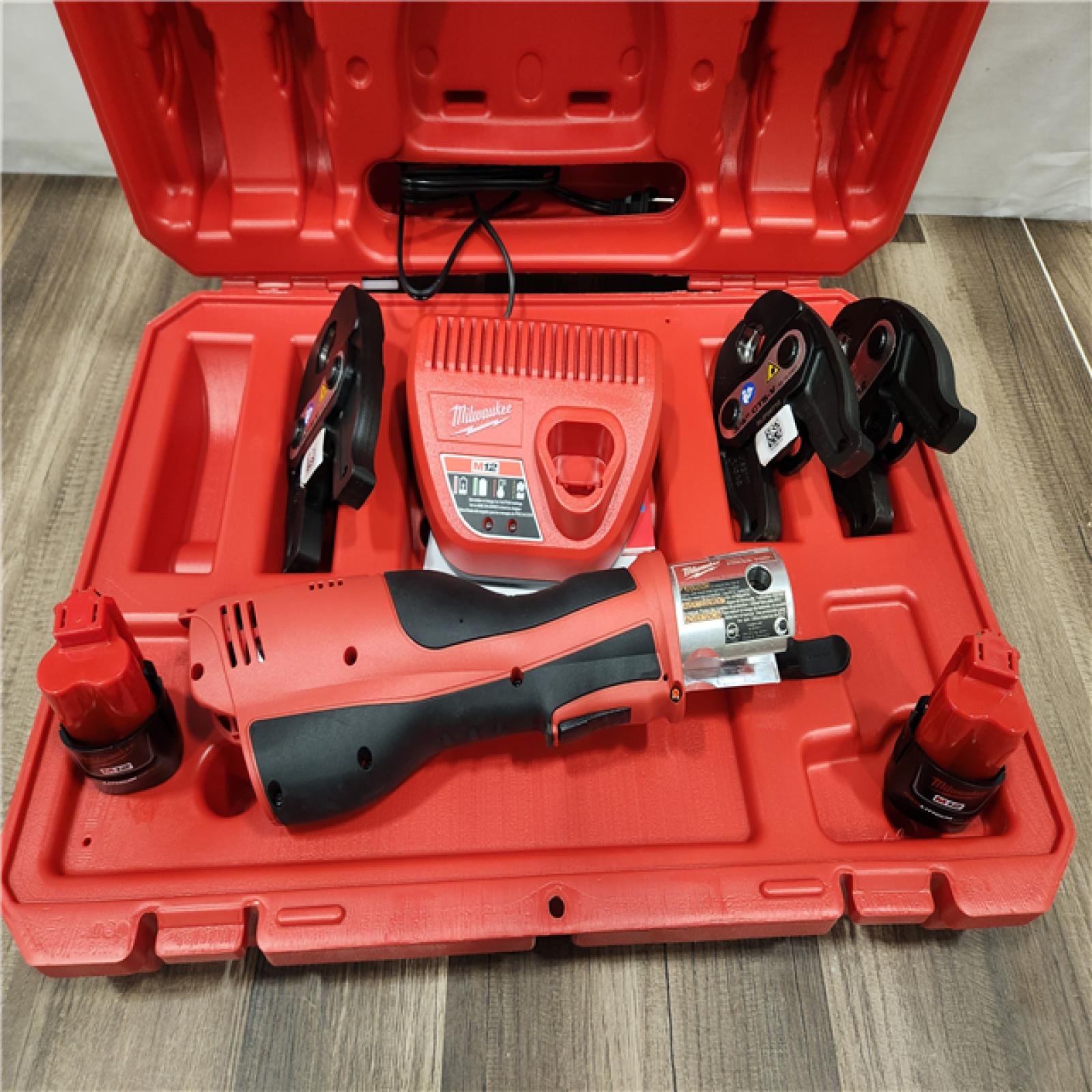 AS-IS- M12 12-Volt Lithium-Ion Force Logic Cordless Press Tool Kit (3 Jaws Included) with Two 1.5 Ah Battery and Hard Case