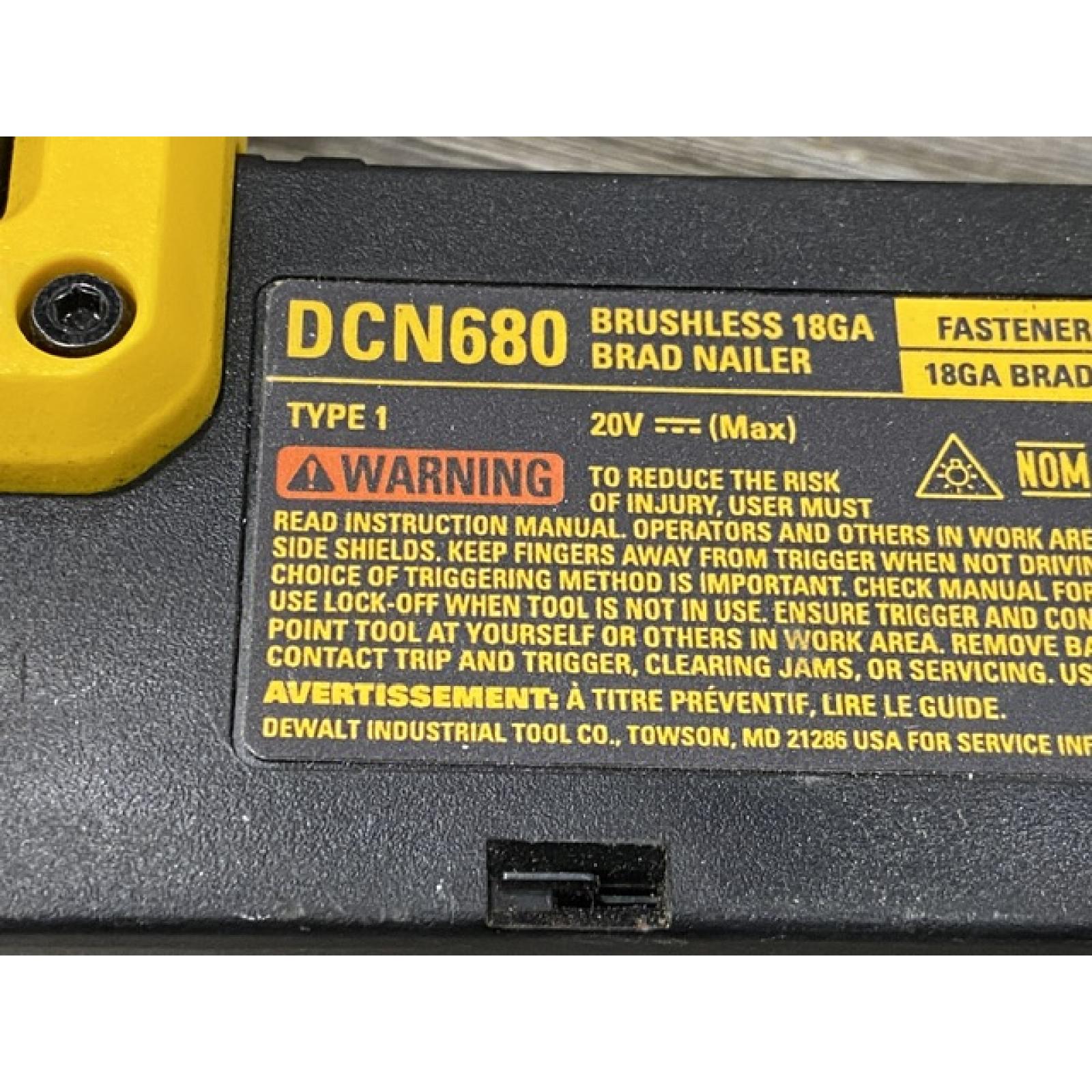 AS-IS DEWALT 20V MAX XR Lithium-Ion Electric Cordless 18-Gauge Brad Nailer (Tool Only)