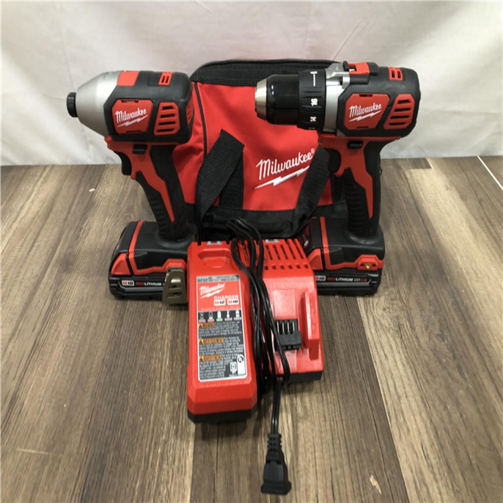 AS-IS Milwaukee 18V Lithium-Ion Cordless Drill Driver/Impact Driver Combo Kit