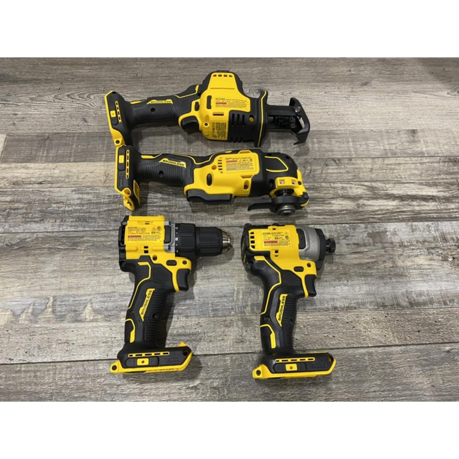 AS-IS DEWALT ATOMIC 20-Volt Lithium-Ion Cordless Brushless (4-Tool) Combo Kit