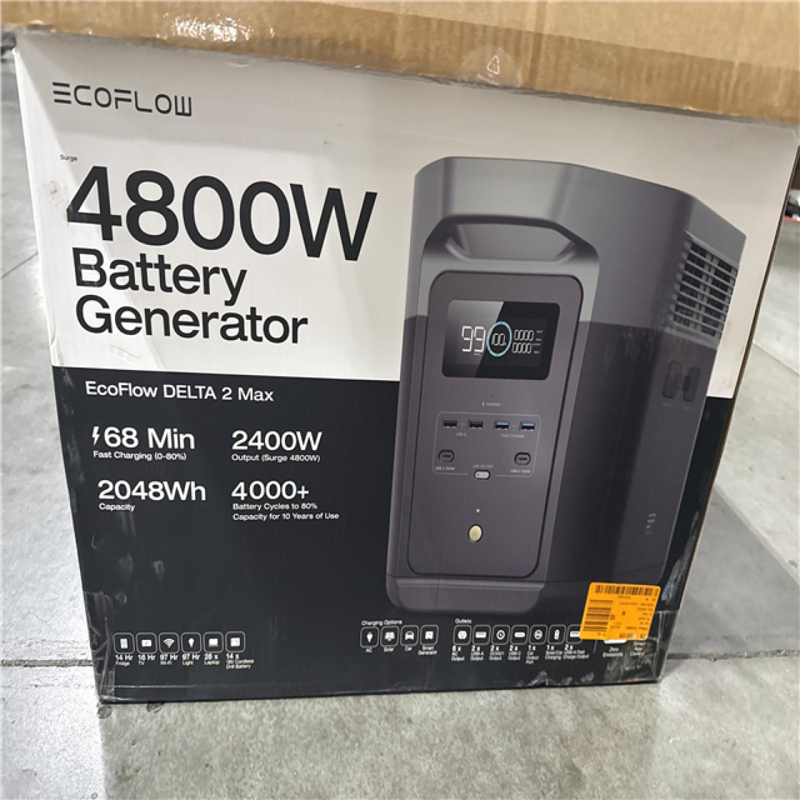 CALIFORNIA AS-IS ECOFLOW DELTA 2 MAX & ECOFLOW 110 WATT SOLAR PANEL
