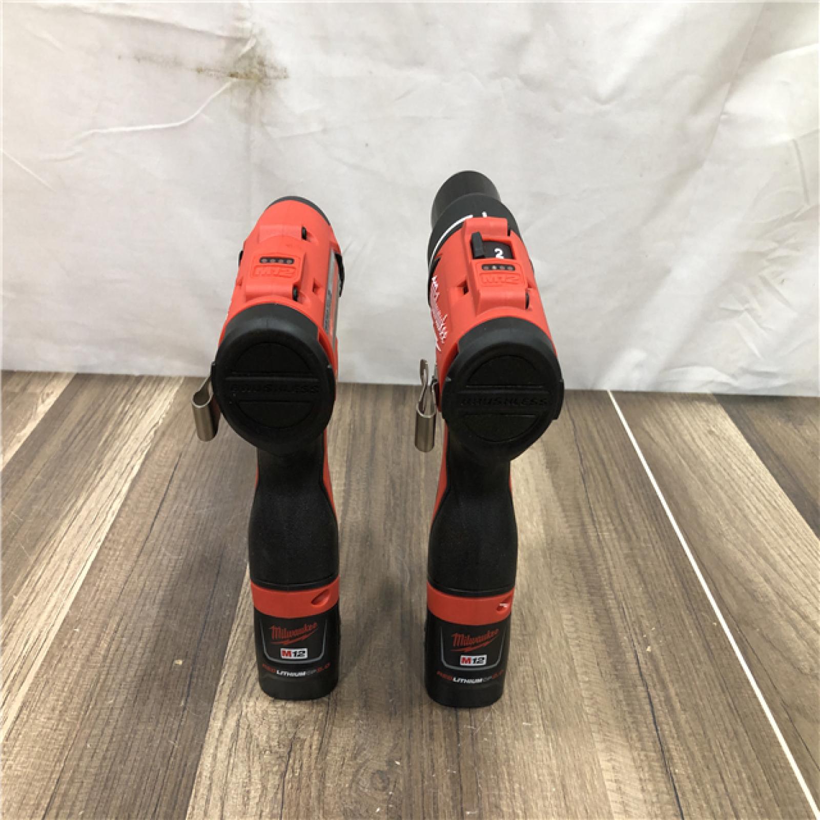 AS-IS Milwaukee 12-Volt Lithium-Ion Brushless Cordless Subcompact Drill and Impact Driver Combo Kit