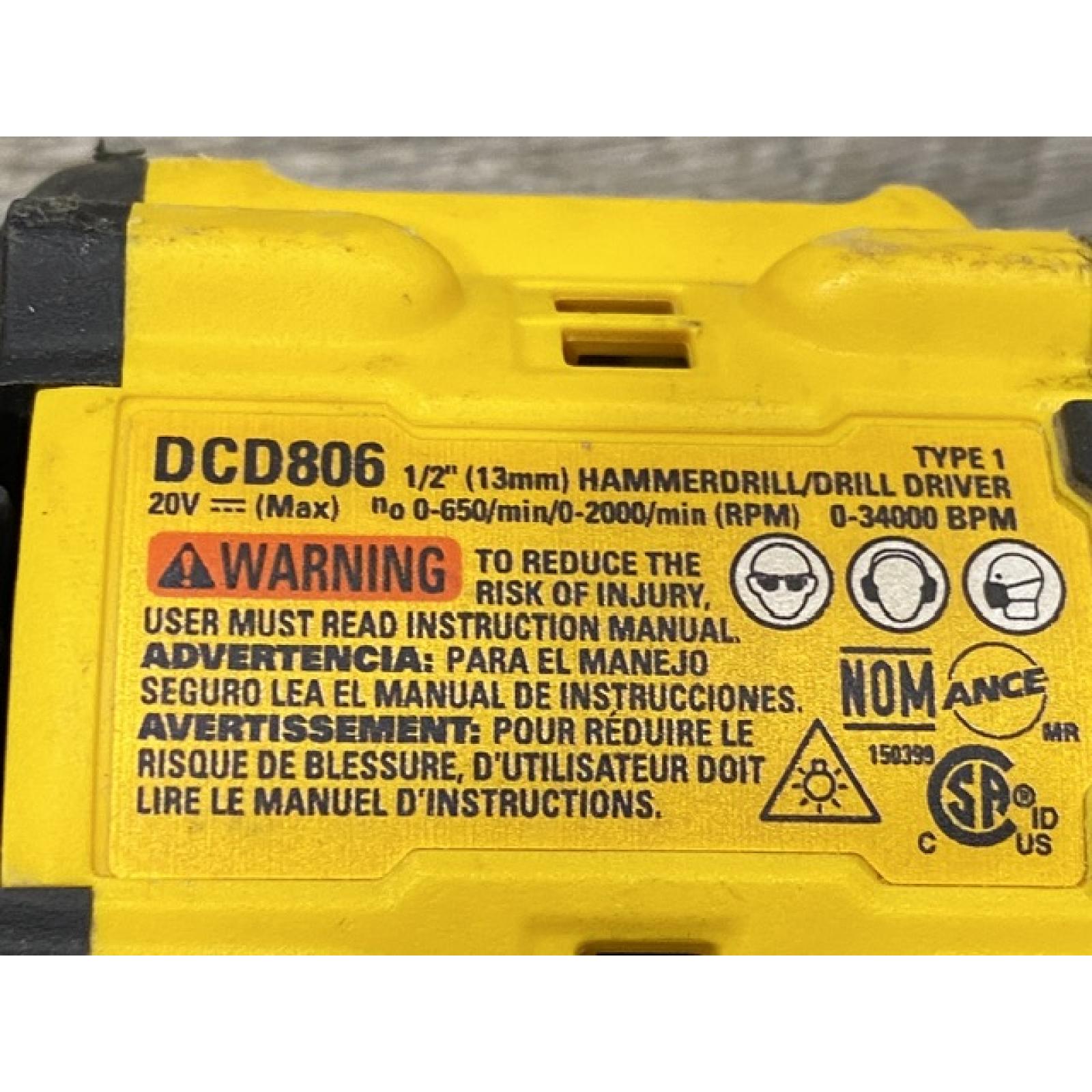 AS-IS DEWALT 20V XR Brushless Cordless 1/2 in. Hammer Drill (Tool-Only)