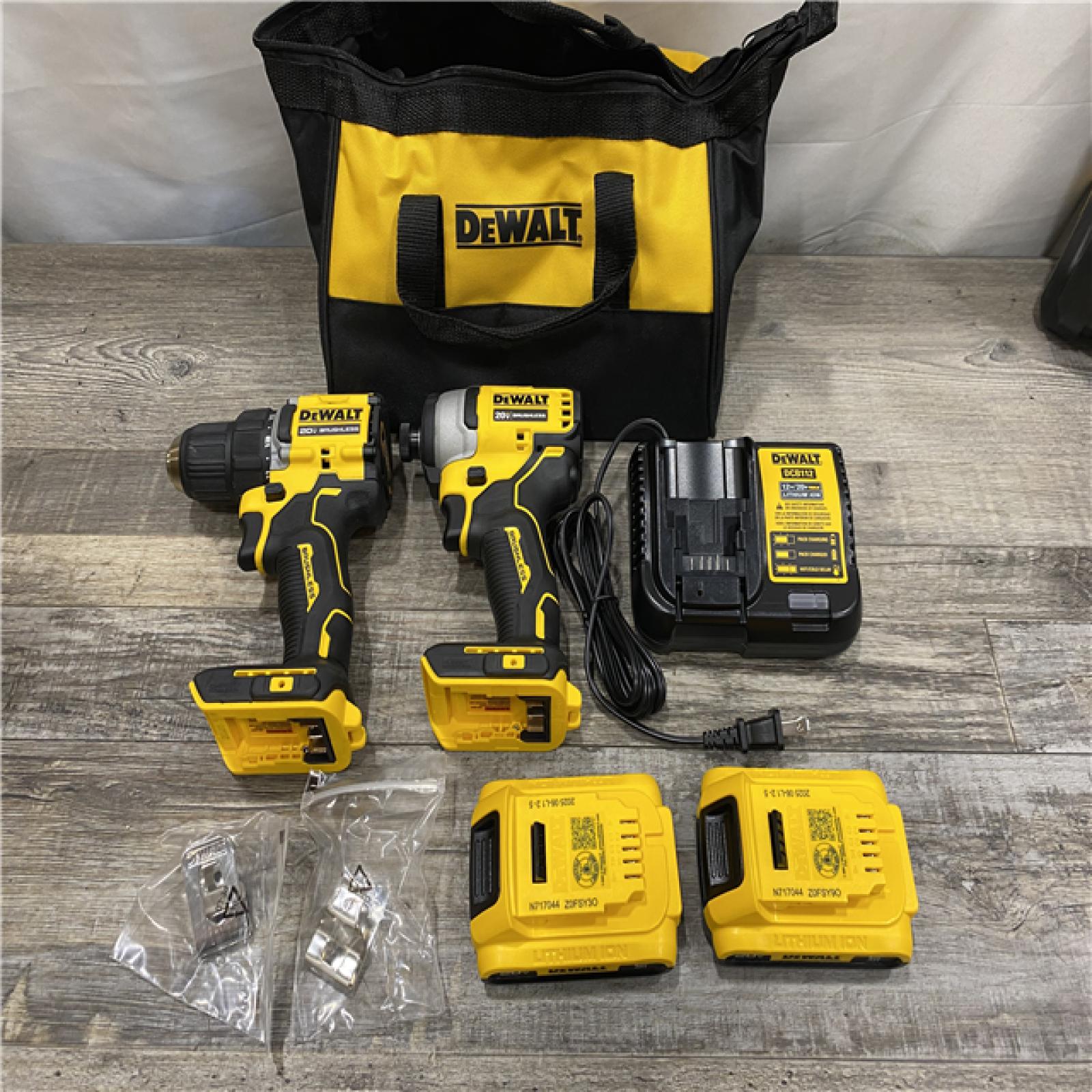 AS-IS DEWALT ATOMIC 20-Volt MAX Lithium-Ion Cordless Combo (2-Tool) Kit