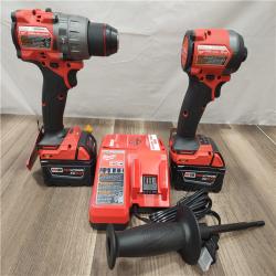 AS-IS- MILWAUKEE FUEL 18V Lithium-Ion Brushless Cordless Hammer Drill and Impact Driver Combo Kit
