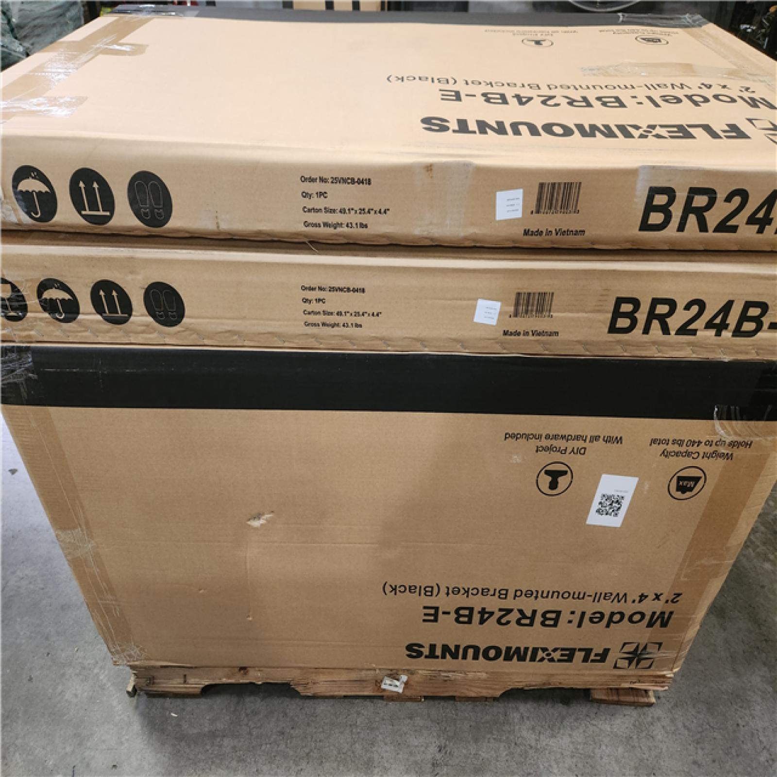 Phoenix NEW FLEXIMOUNTS 24 in. x 48 in. Heavy Duty Wall Shelf with Brackets in Black Pallet (12 Total (Retail Value $140 Each)