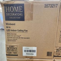 Phoenix NEW Home Decorators Collection Windward 44 in. LED Indoor Matte White Ceiling Fan with Light Kit Pallet 24 Count (SEALED)