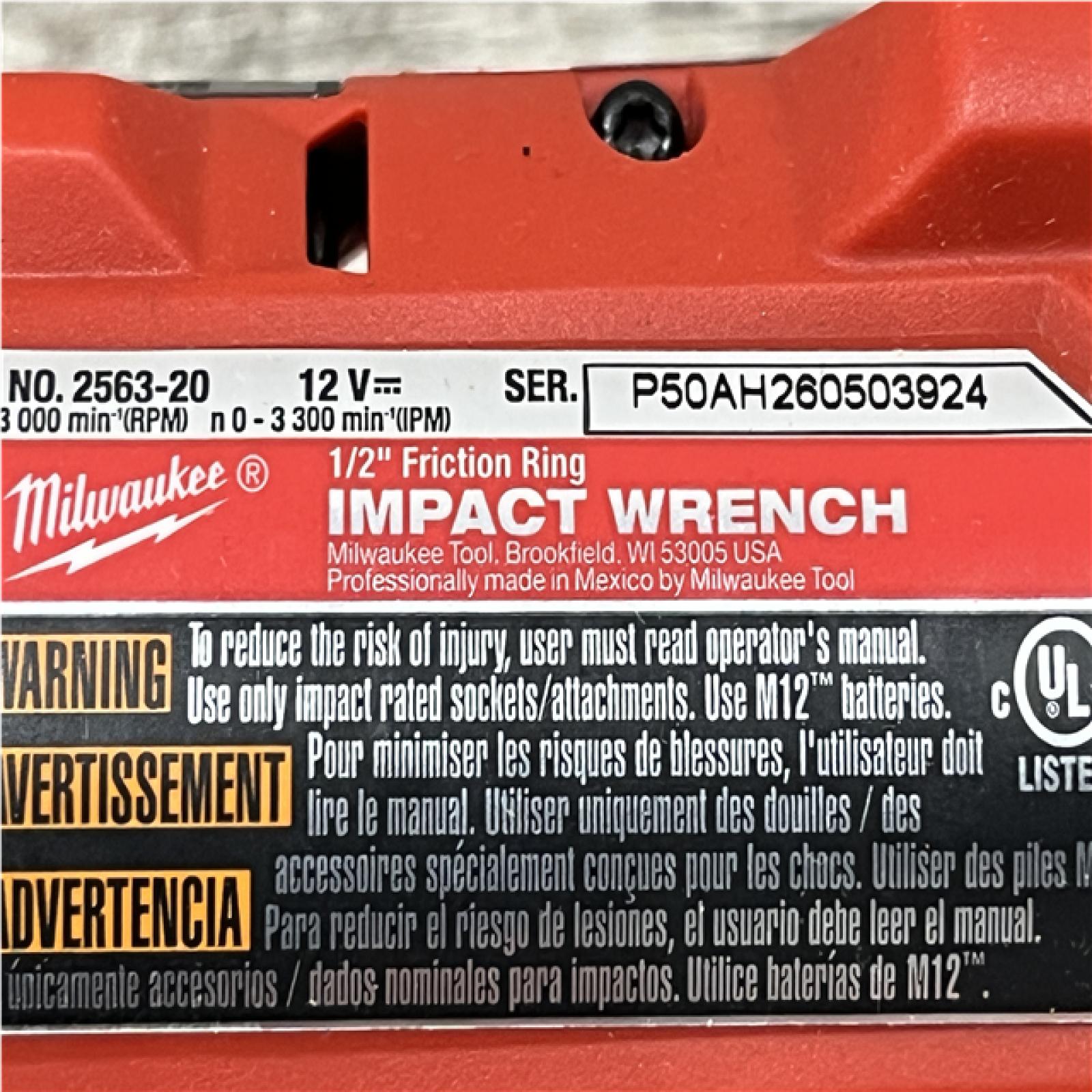 AS-IS Milwaukee FUEL 12V Lithium-Ion Brushless Cordless Stubby 1/2 in. Impact Wrench (Tool-Only)