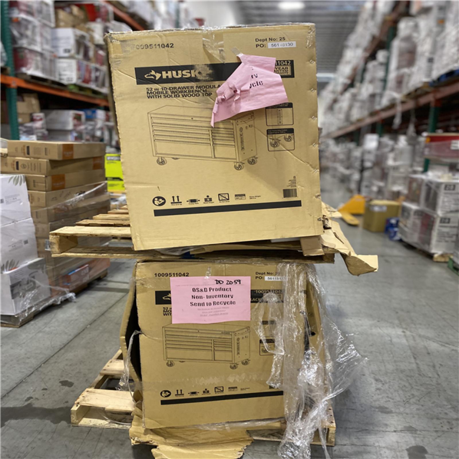 DALLAS LOCATION - HUSKY 52IN 10 DRAWER WORKBENCH PALLET-(2 UNITS)