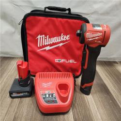 AS-IS- M12 FUEL 12V Lithium-Ion Brushless Cordless 1/4 in. Right Angle Die Grinder Kit W/ 5.0 Ah & 2.5 Ah Batteries