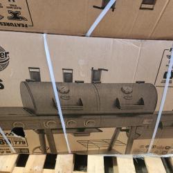 Phoenix NEW Char-Griller Texas Trio 4-Burner Dual Fuel Grill with Smoker in Black