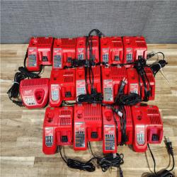 HOUSTON LOCATION - AS-IS MILWAUKEE BATTERY CHARGER PACK QTY - 14