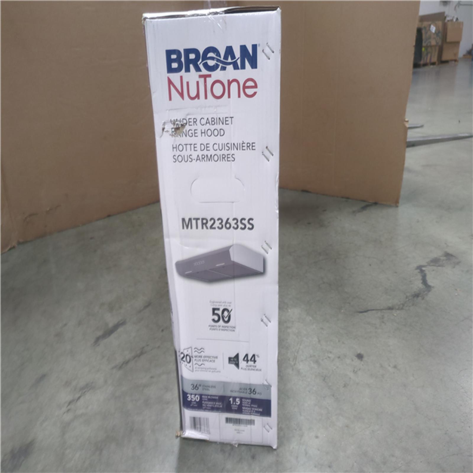 CALIFORNIA AS-IS BROAN NUTONE UNDER CABINET RANGE HOOD