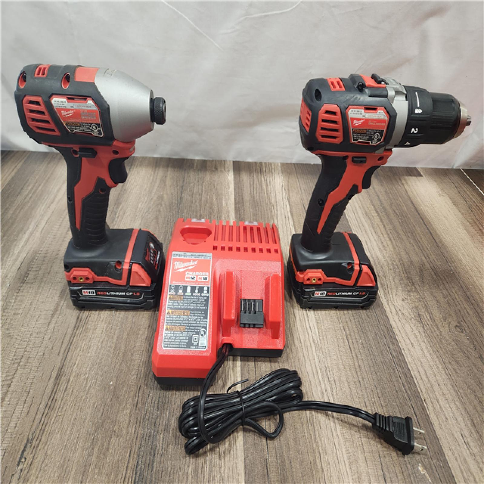 AS-IS- Milwaukee 18V Cordless Brushed 2-Tool Drill/Driver and Impact Driver Kit