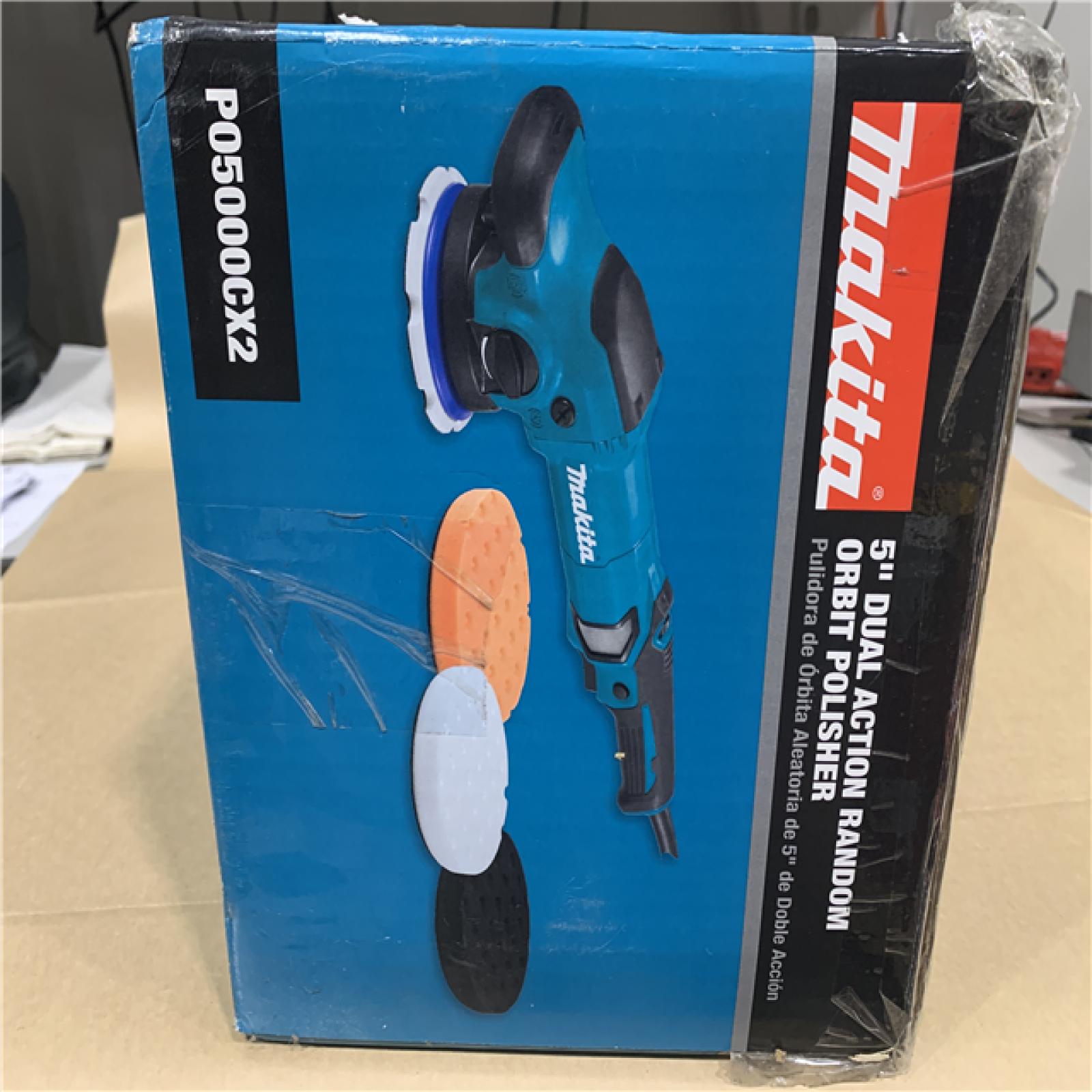 AS-IS - Makita 5 in. Dual Action Random Orbit Polisher with Foam Pads and Bag