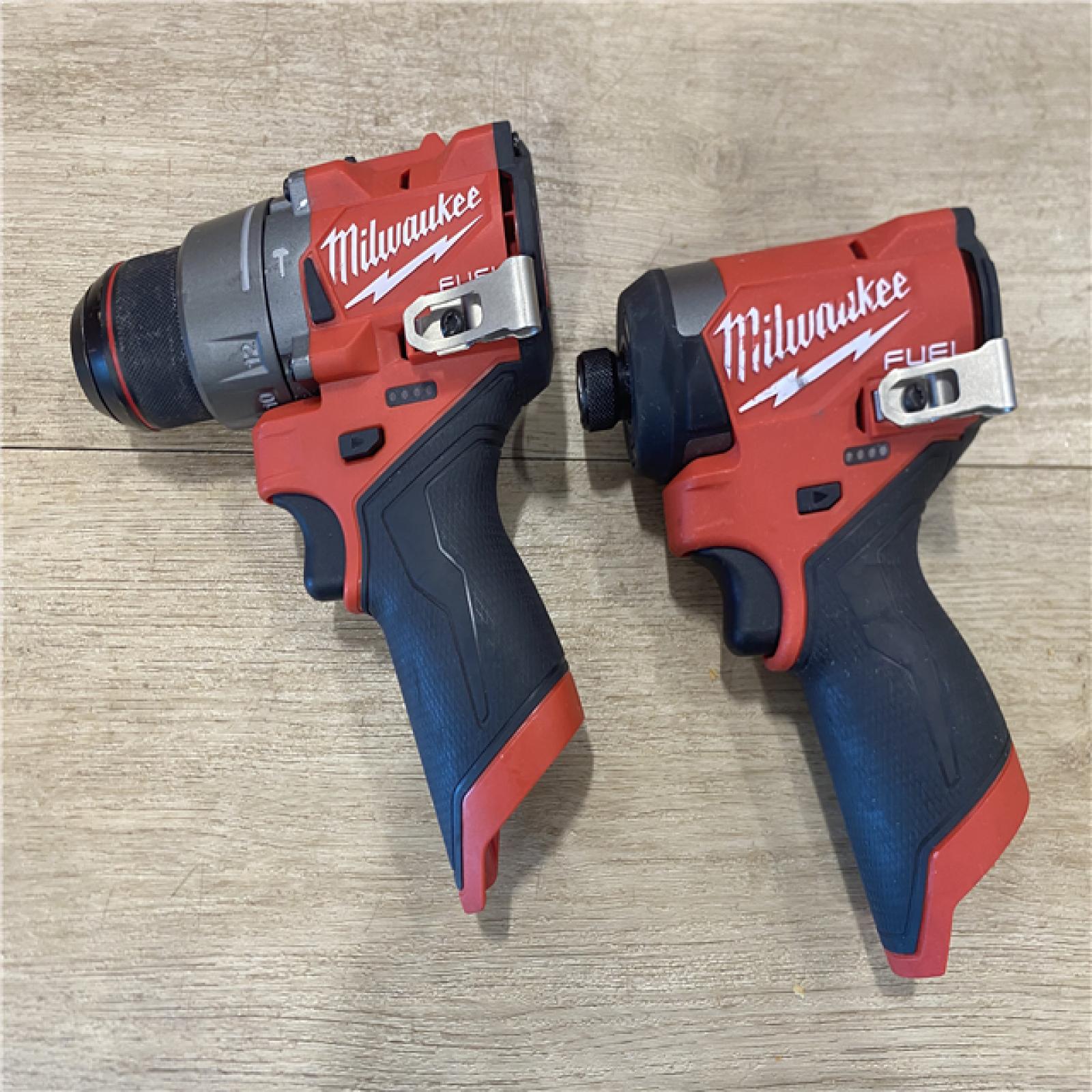 AS-IS Milwaukee FUEL 12-Volt Lithium-Ion Brushless Cordless Hammer Drill and Impact Driver Combo Kit