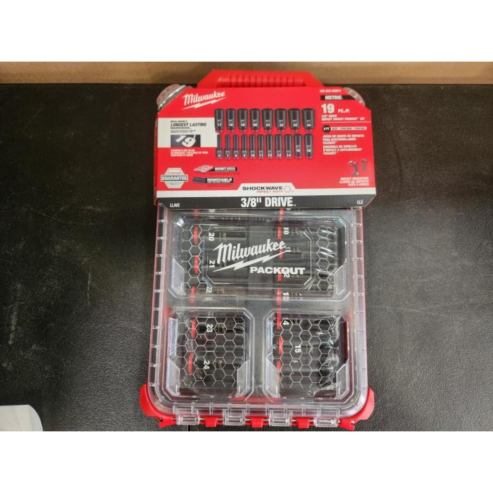 Phoenix NEW Milwaukee SHOCKWAVE Impact-Duty 3/8 in. Drive Metric Deep Well Impact PACKOUT Socket Set (19-Piece) (SEALED