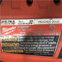 AS-IS  Milwaukee FUEL SURGE 18V Lithium-Ion Brushless Cordless 1/4 in. Hex Impact Driver (Tool-Only)