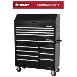 DALLAS LOCATION- Husky Tool Storage 42 in. W x 18 in. D Standard Duty Black Tool Chest Combo