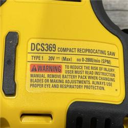 AS-IS DEWALT Atomic 20-Volt Maximum Cordless Brushless Compact Reciprocating Saw Kit