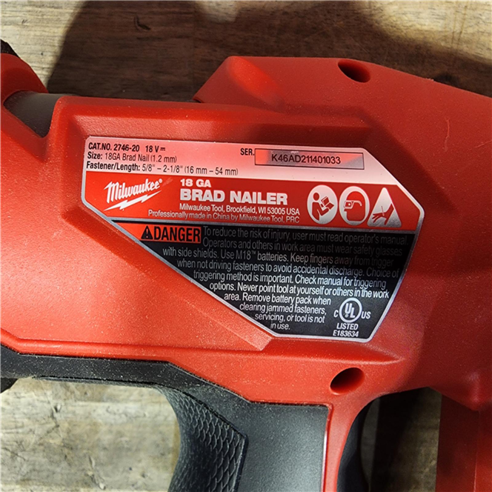HOUSTON LOCATION - AS-IS Milwaukee M18 Fuel 18V Brushless 18-Gauge Brad Nailer 2746-20 (Bare Tool)