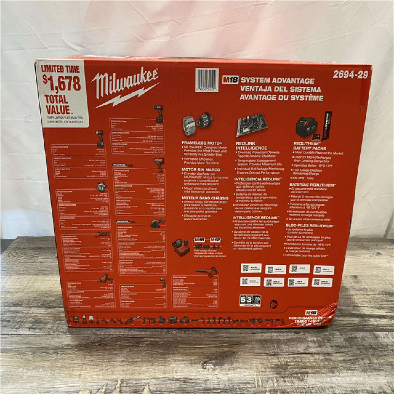 NEW - Milwaukee 18-Volt Lithium-Ion Cordless (9-Tool) Combo Kit