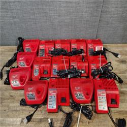 HOUSTON LOCATION - AS-IS MILWAUKEE BATTERY CHARGER PACK QTY - 15
