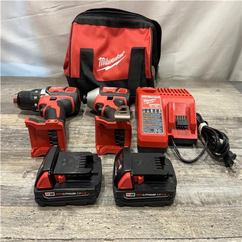 AS-IS Milwaukee 18V Lithium-Ion Cordless Drill Driver/Impact Driver Combo Kit