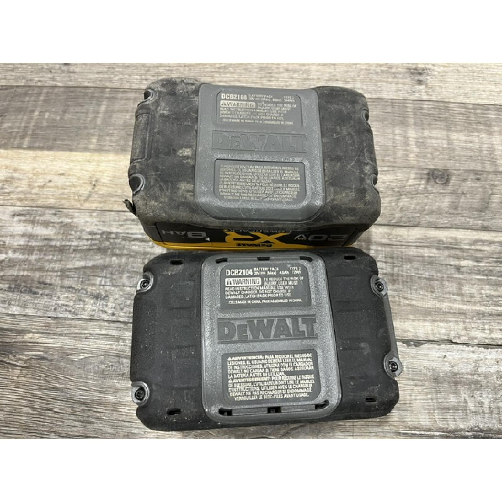AS-IS DEWALT 20V XR Lithium-Ion Starter Pack with 8.0 Ah and 4.0 Ah Battery Packs and Charger
