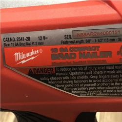 AS-IS Milwaukee FUEL 12-Volt Lithium-Ion Brushless Cordless 18-Gauge 1-1/2 in. Compact Brad Nailer (Tool Only)
