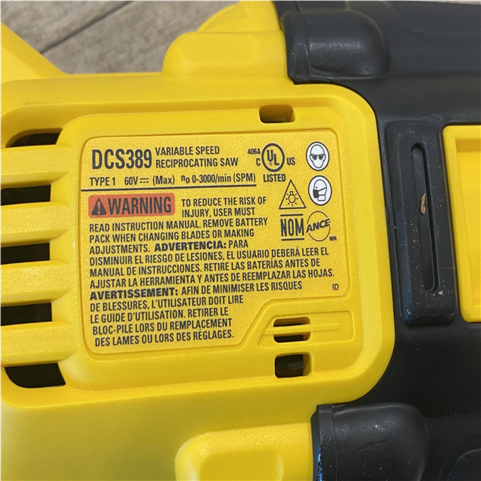 AS-IS DEWALT FLEXVOLT 60V MAX Cordless Brushless Reciprocating Saw (Tool Only)