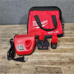 HOUSTON LOCATION - AS-IS Milwaukee M12 FUEL Cordless 2-Tool Combo Kit: 1/2Hammer Drill  1/4Hex Impact Driver 3497-22