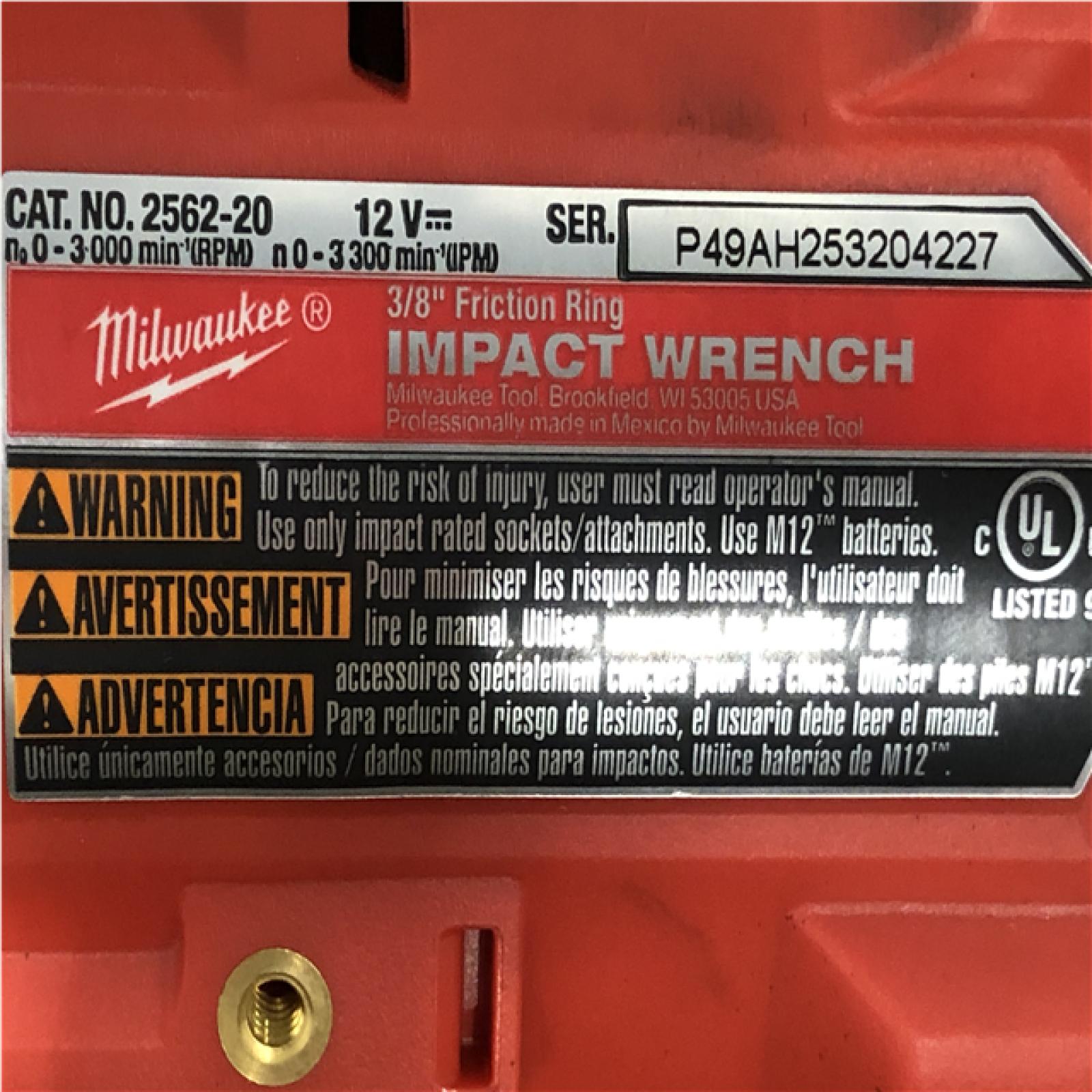 AS-IS Milwaukee FUEL 12V Li-Ion Brushless Cordless Stubby 3/8 in. Impact Wrench Kit