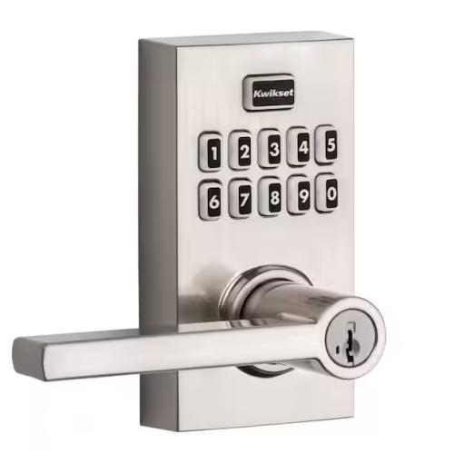 NEW! - Kwikset SmartCode 917 Satin Nickel Contemporary Keypad Electronic Single-Cylinder Halifax Door Handle with SmartKey Security