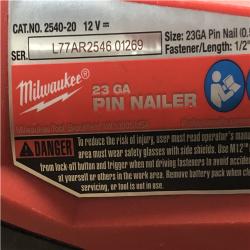 AS-IS Milwaukee 12-Volt 23-Gauge Lithium-Ion Cordless Pin Nailer (Tool-Only)