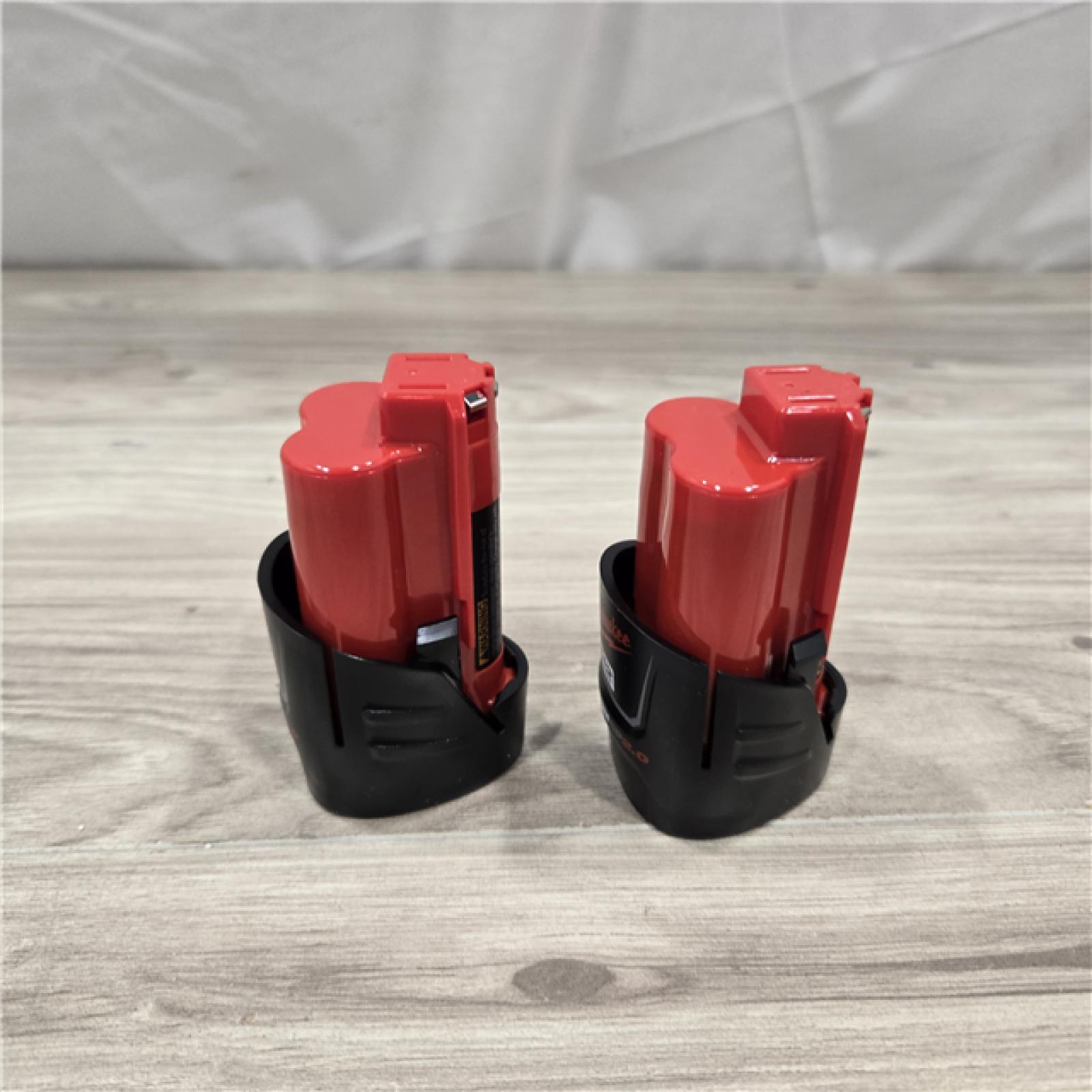AS-IS Milwaukee M12 12V Lithium-Ion Compact 2.0 Ah Battery Pack Starter Kit