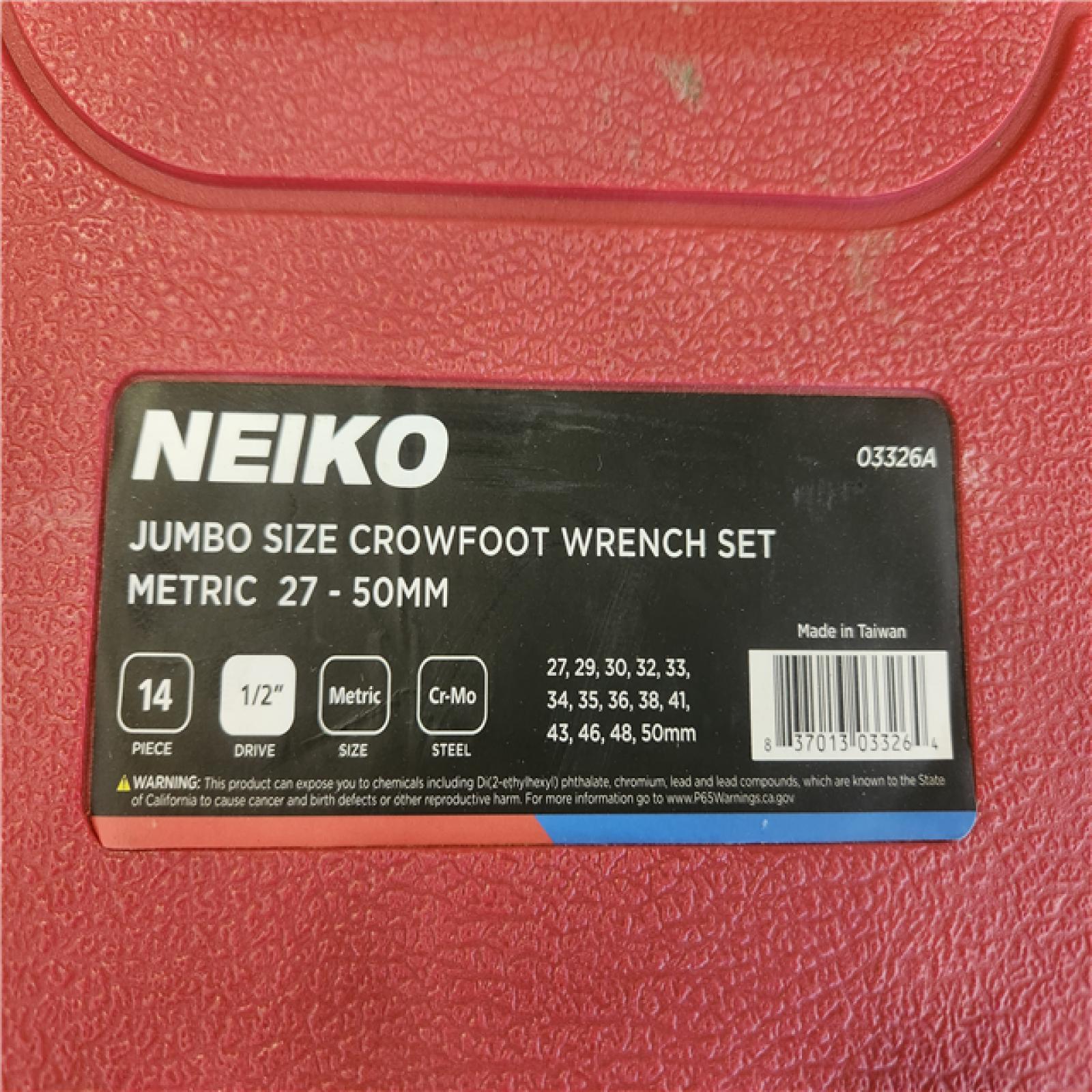 Phoenix NEW NEIKO 1/2 in. Drive Jumbo Metric Crowfoot Wrench Set  27 mm to 50 mm  Cr-Mo Steel (14-Piece)