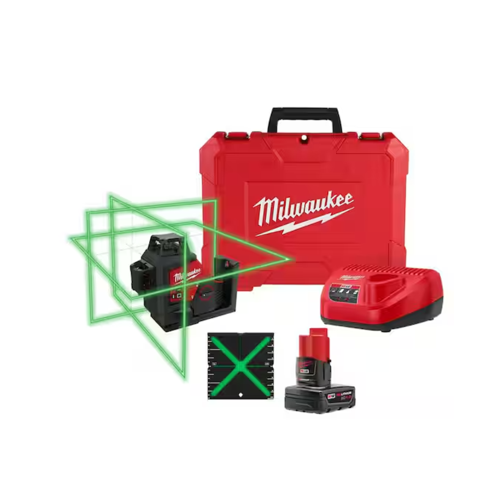 DALLAS LOCATION- NEW!- Milwaukee M12 12V Cordless Green 250 ft. 3-Plane Laser Level Kit