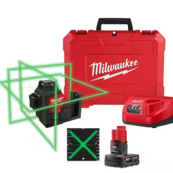 DALLAS LOCATION- NEW!- Milwaukee M12 12V Cordless Green 250 ft. 3-Plane Laser Level Kit