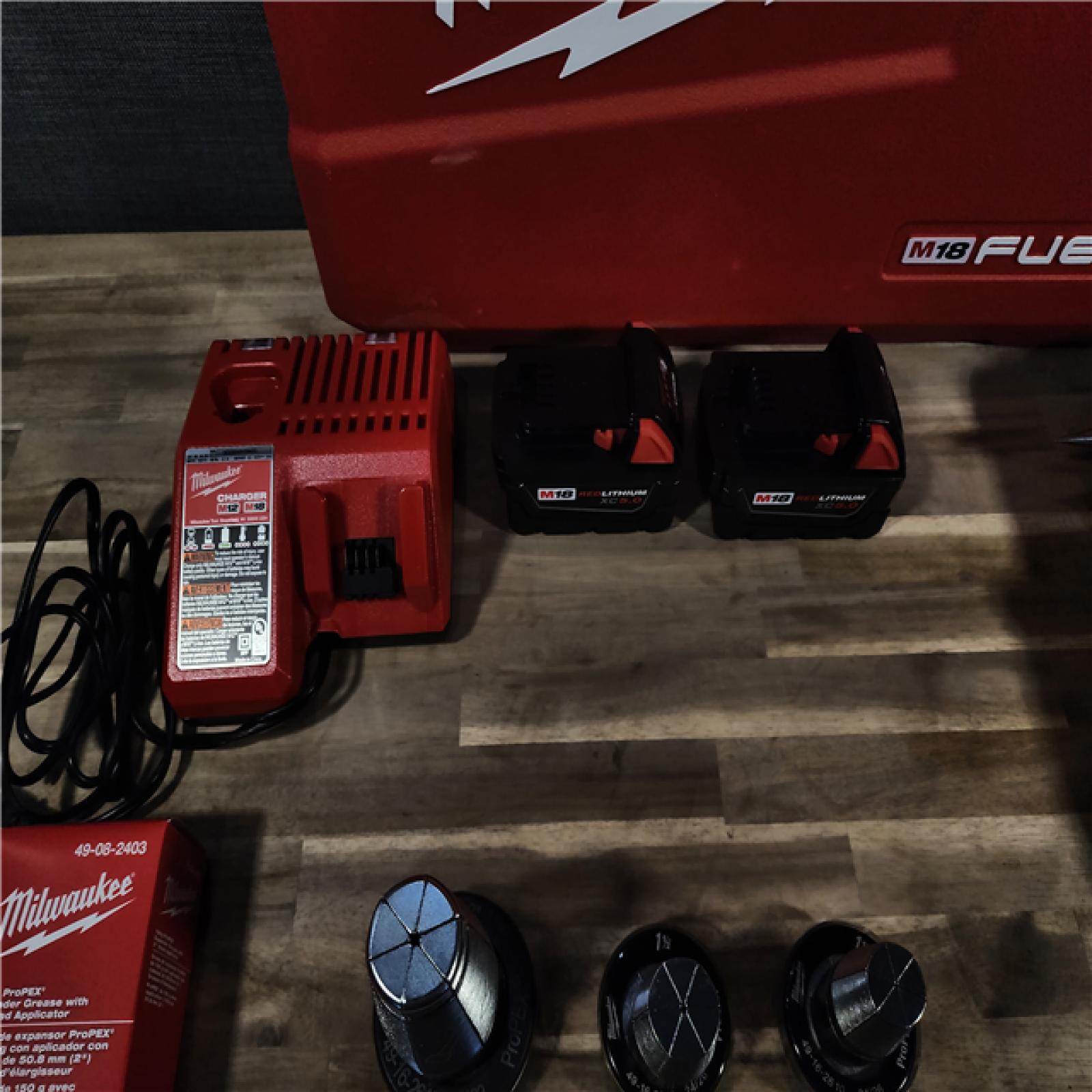 HOUSTON LOCATION - AS-IS (APPEARS LIKE NEW) M18 Fuel 18-Volt Lithium-Ion Brushless Cordless 1/2 in. - 2 in. Expansion Tool Kit, with 3-Heads, 2-Batteries